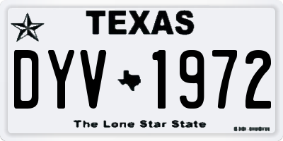 TX license plate DYV1972