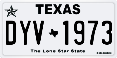 TX license plate DYV1973