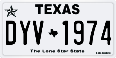 TX license plate DYV1974
