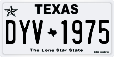 TX license plate DYV1975