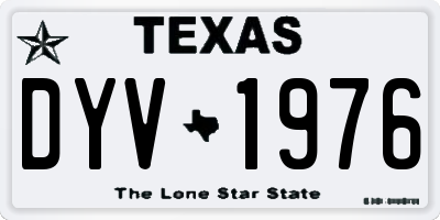 TX license plate DYV1976