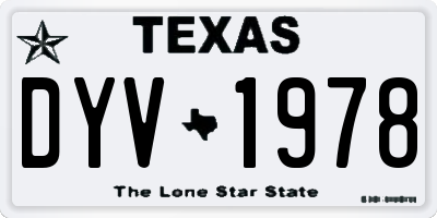 TX license plate DYV1978
