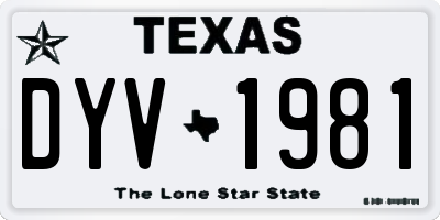 TX license plate DYV1981