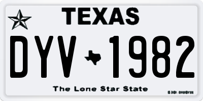 TX license plate DYV1982