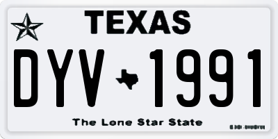 TX license plate DYV1991