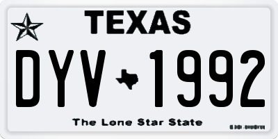 TX license plate DYV1992