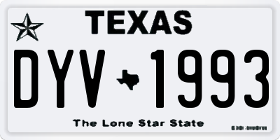 TX license plate DYV1993