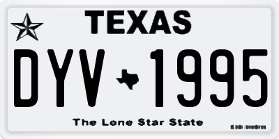 TX license plate DYV1995