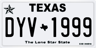 TX license plate DYV1999