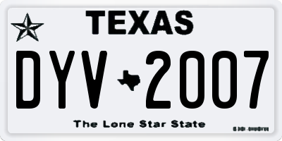 TX license plate DYV2007