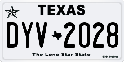 TX license plate DYV2028