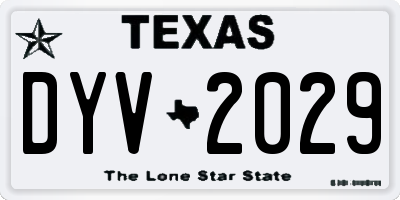 TX license plate DYV2029