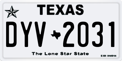TX license plate DYV2031
