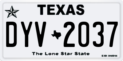TX license plate DYV2037