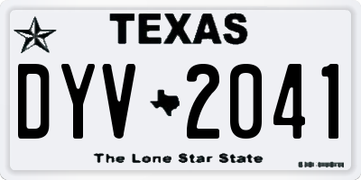 TX license plate DYV2041