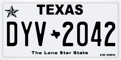 TX license plate DYV2042