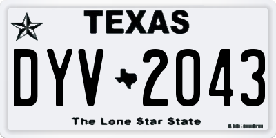 TX license plate DYV2043