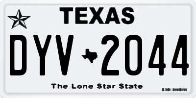 TX license plate DYV2044