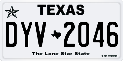 TX license plate DYV2046