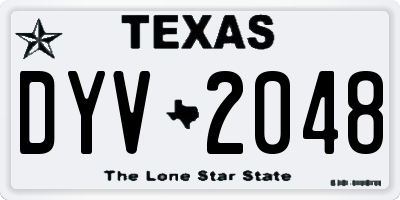 TX license plate DYV2048