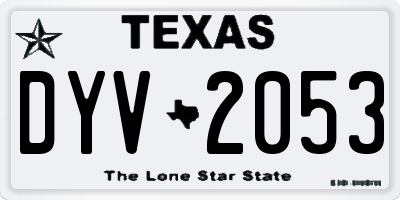 TX license plate DYV2053