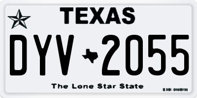 TX license plate DYV2055