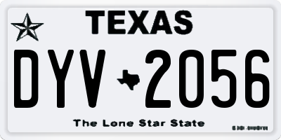 TX license plate DYV2056