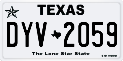 TX license plate DYV2059