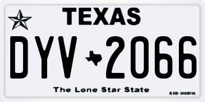 TX license plate DYV2066