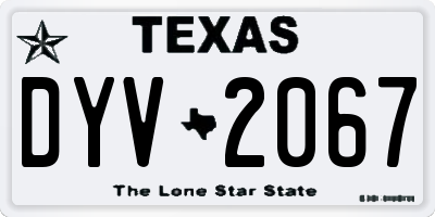 TX license plate DYV2067