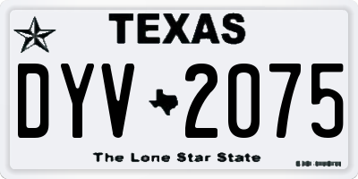 TX license plate DYV2075