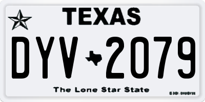 TX license plate DYV2079