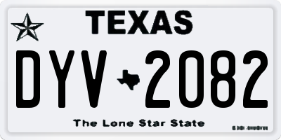 TX license plate DYV2082