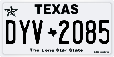 TX license plate DYV2085