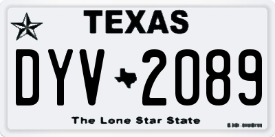 TX license plate DYV2089