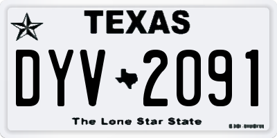 TX license plate DYV2091