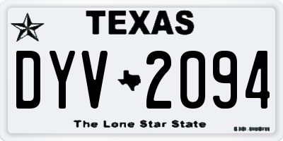 TX license plate DYV2094