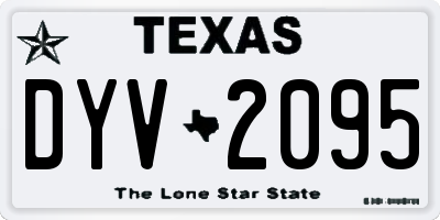 TX license plate DYV2095