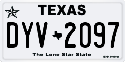 TX license plate DYV2097