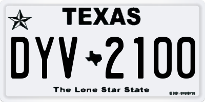 TX license plate DYV2100