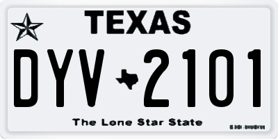 TX license plate DYV2101