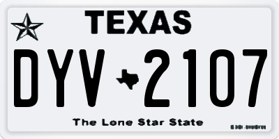 TX license plate DYV2107