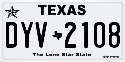 TX license plate DYV2108