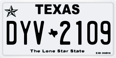 TX license plate DYV2109
