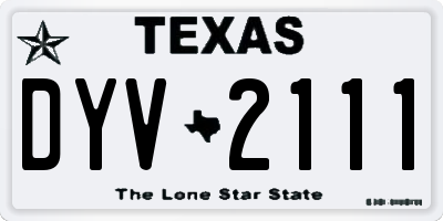 TX license plate DYV2111