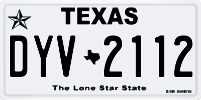 TX license plate DYV2112
