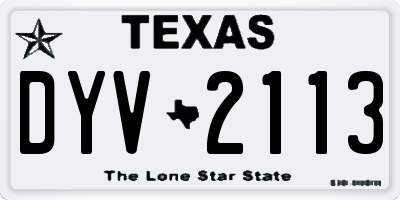 TX license plate DYV2113