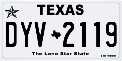 TX license plate DYV2119