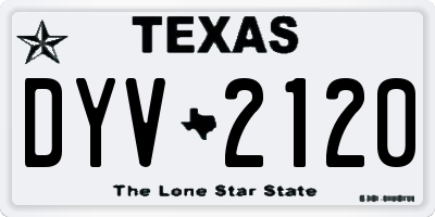 TX license plate DYV2120