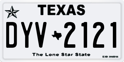 TX license plate DYV2121
